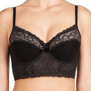 Lovable Night Sky Longline Bra 34DD Black